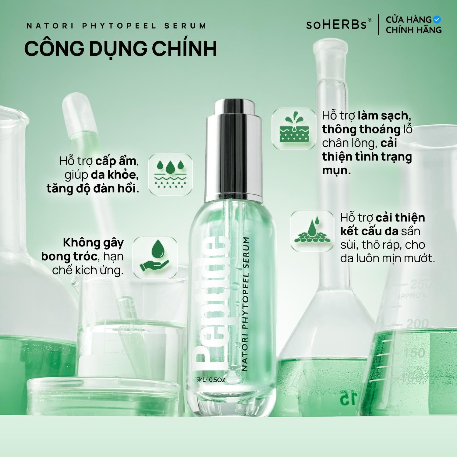 Tinh Chất Peel Da Sinh Học Dịu Nhẹ PEPTIDE NATORI PHYTOPEEL SERUM 15ml Skincare Women Làm Đẹp Da 