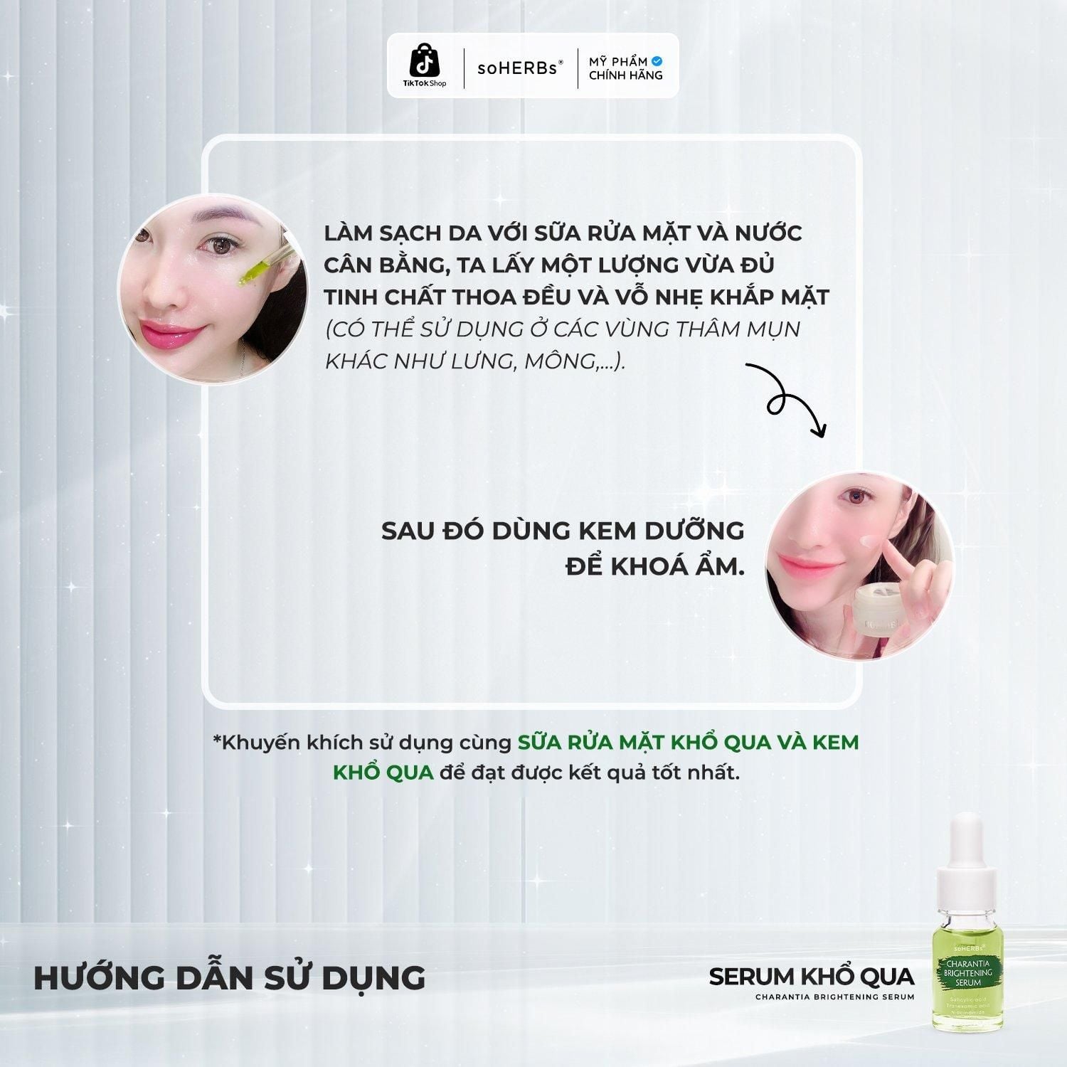  Serum Khổ Qua soHERBs - Tặng Sữa Rửa Mặt Khổ Qua - Hỗ Trợ Dưỡng Sáng Và Làm Mờ Thâm Hiệu Qủa, Dưỡng Da Đều Màu Dịu Da Nữ Skincare 
