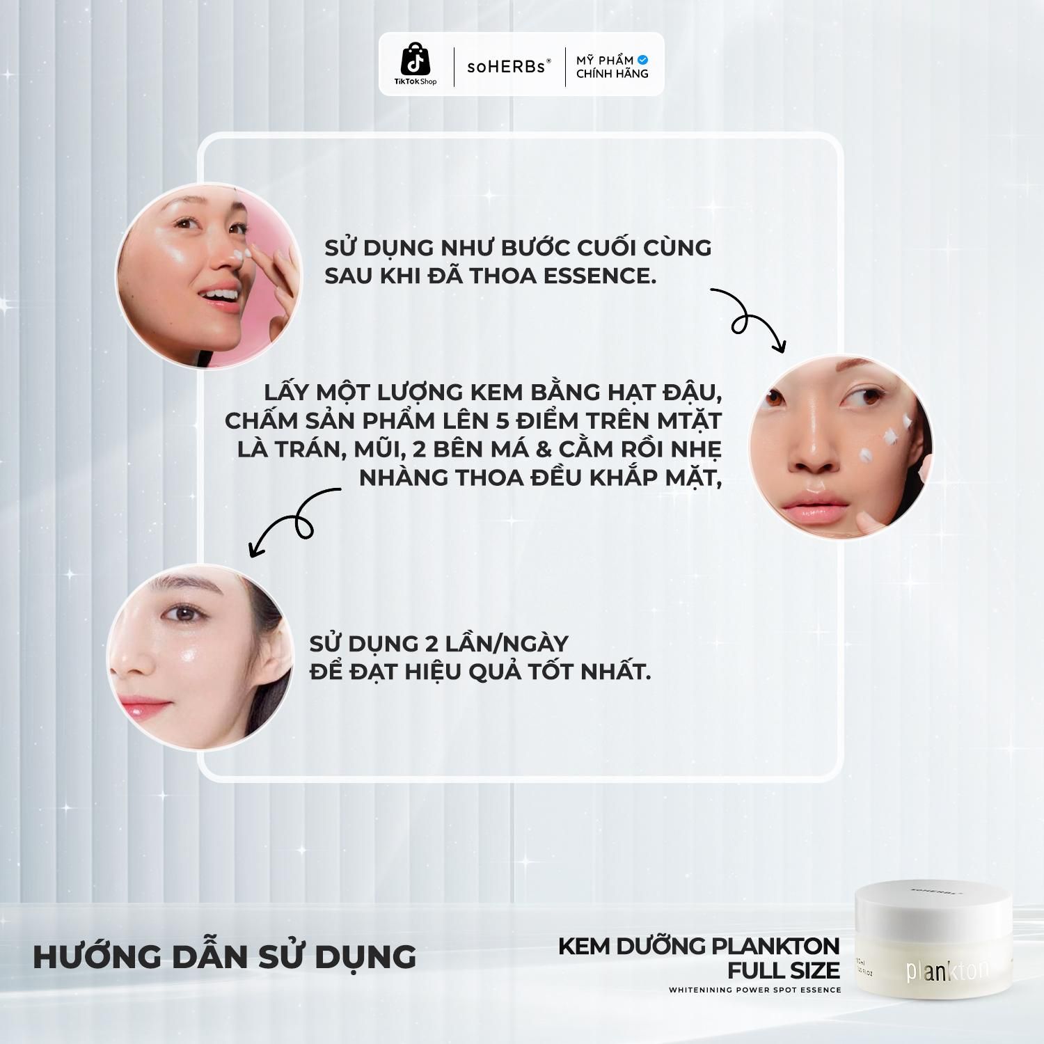  soHERBs - Kem Cream Plankton - Tặng Kèm Mask Ngẫu Nhiên Skincare Làm Đẹp Da 