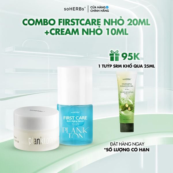  Combo Cream + Serum PLANKTON FIRST CARE Anti-Aging Hỗ Trợ Dưỡng Da - Có quà tặng Skincare Làm Đẹp Da 