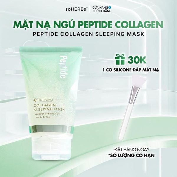  Mặt Nạ Ngủ Peptide Collagen 100ML sHERBs Cải Thiện Tình Trạng Khô Da Cấp Ẩm 