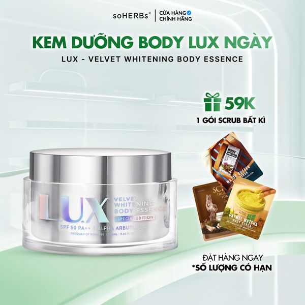  Kem LUX Tinh Chất Ngày soHERBs 2023 Hũ 280ml [Quà Tặng: 1 Gói Scrub Bất Kì] Hỗ Trợ Dưỡng Sáng Chăm Sóc Da Nữ 