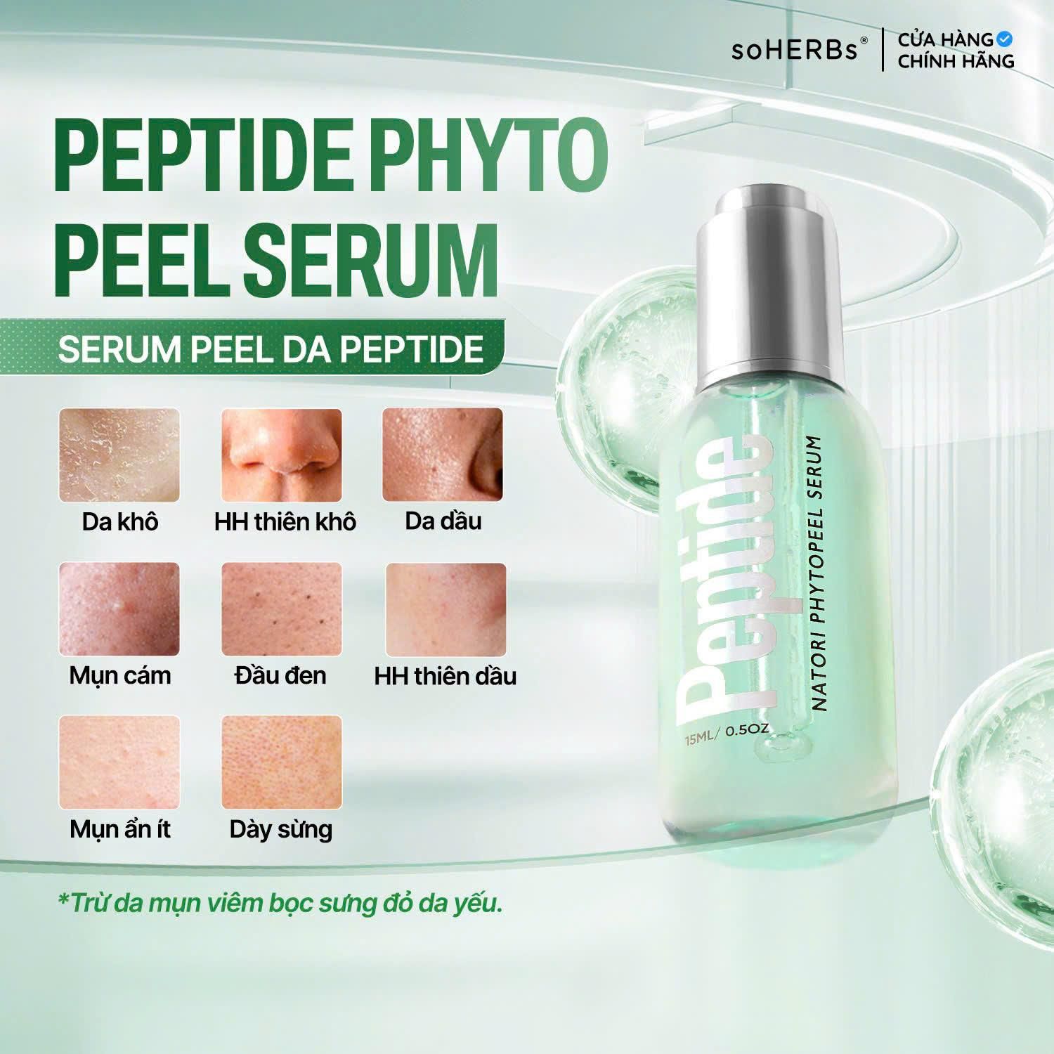  Tinh Chất Peel Da Sinh Học Dịu Nhẹ PEPTIDE NATORI PHYTOPEEL SERUM 15ml Skincare Women Làm Đẹp Da 