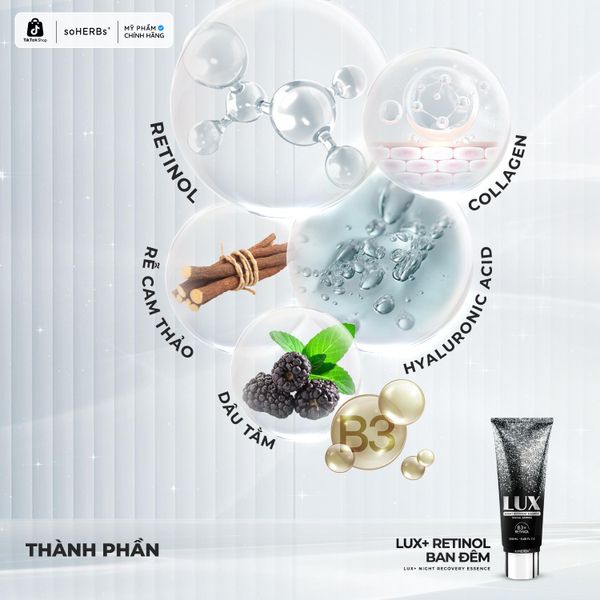  Kem LUX Retinol 250ml + Kem LUX Tinh Chất Ngày 250ml [Quà Tặng: 1 Combo Gội Xả Cao Thảo Dược Mini + 1 Bông Tắm + 1 Scrub] Giúp Dưỡng Da Sáng Mịn Đều Màu Skincare 