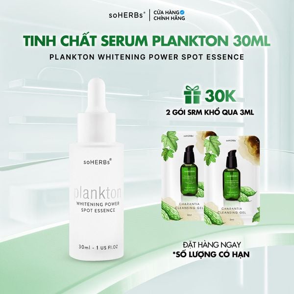  soHERBs - Tinh Chất Dưỡng Da PLANKTON  - Tặng Kèm Sữa Rửa Mặt Khổ Qua Dưỡng Ẩm Da Skincare Nữ 