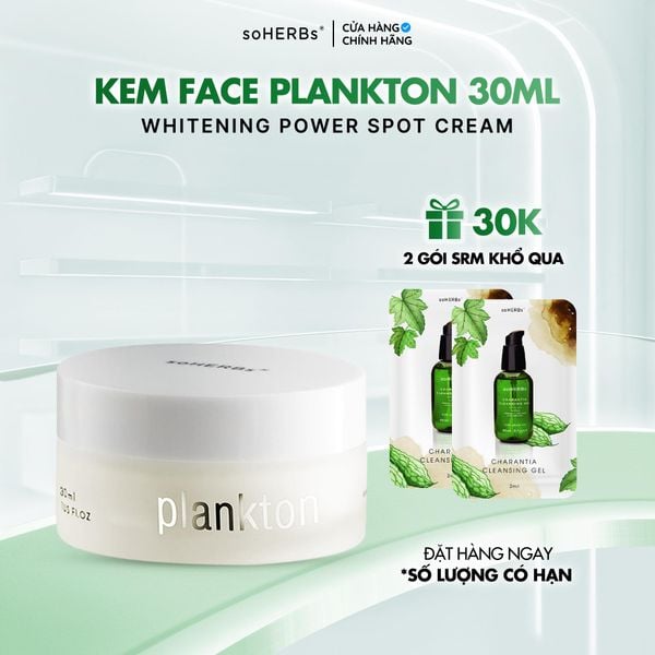  soHERBs - Kem Cream Plankton - Tặng Kèm Mask Ngẫu Nhiên Skincare Làm Đẹp Da 
