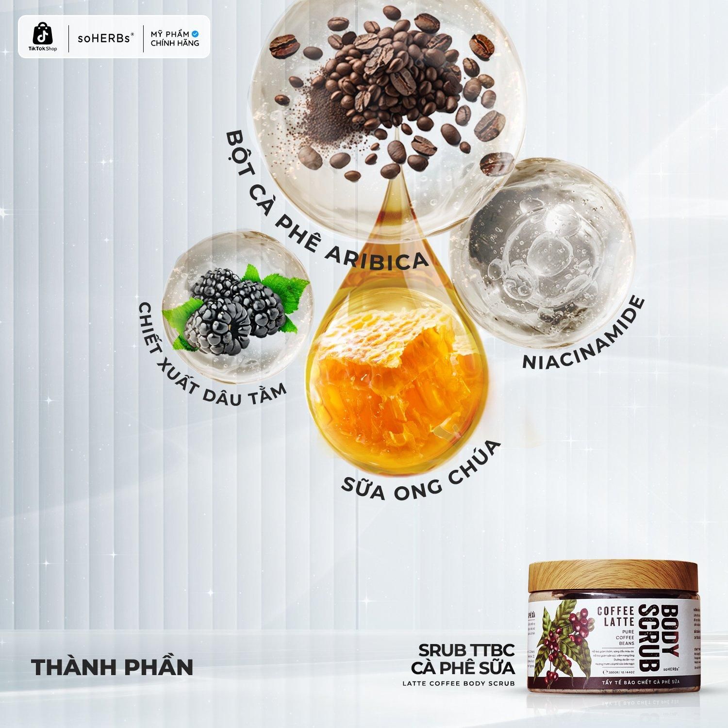  Scrub Tẩy Tế Bào Chết Body Cà Phê Sữa +Scrub Yến Mạch Trà Xanh 300gr Hỗ Trợ Làm Sạch Da [Kèm Quà Tặng] - Dưỡng Da Body 