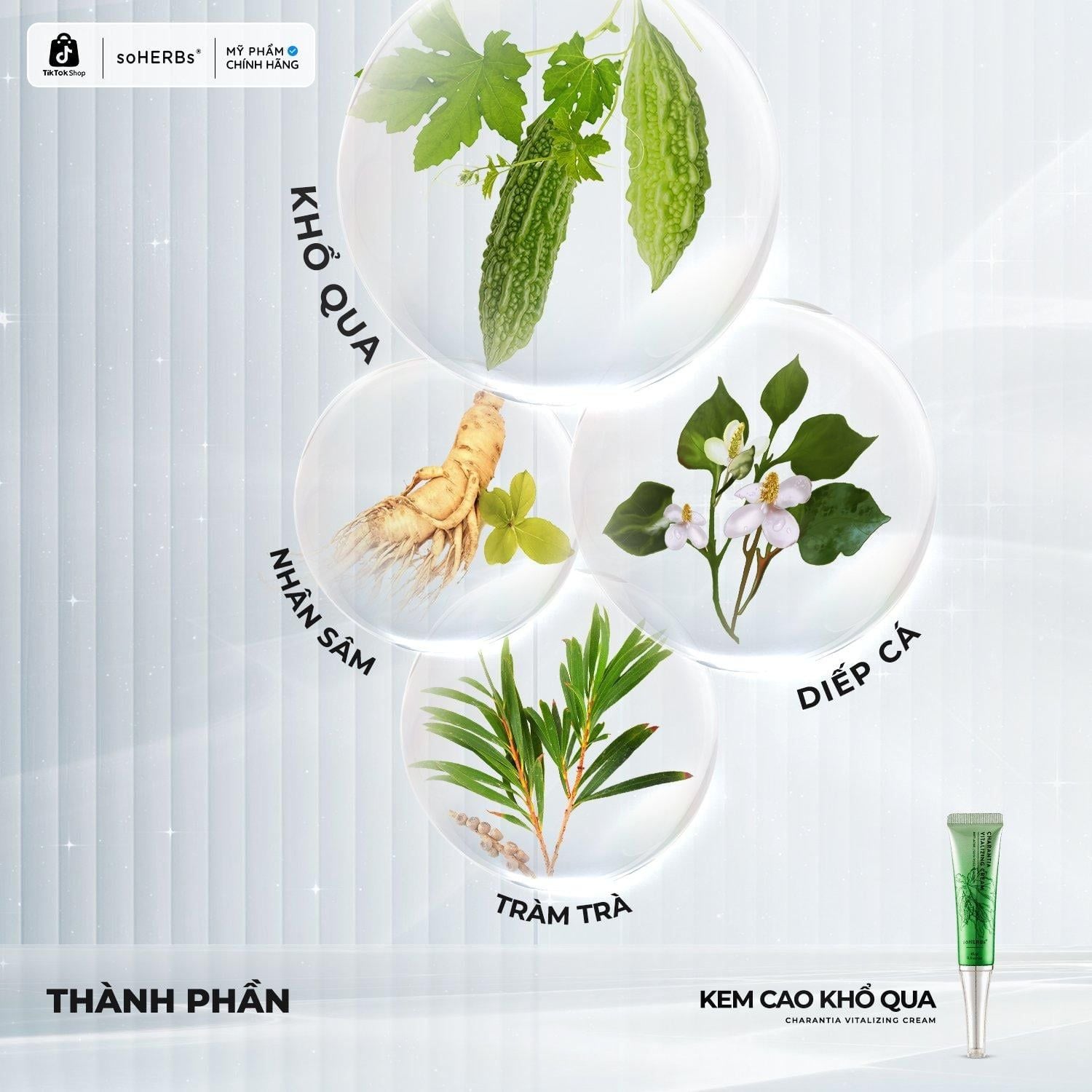  soHERBs - Cao Khổ Qua - Tặng Sữa Rửa Mặt Khổ Qua 