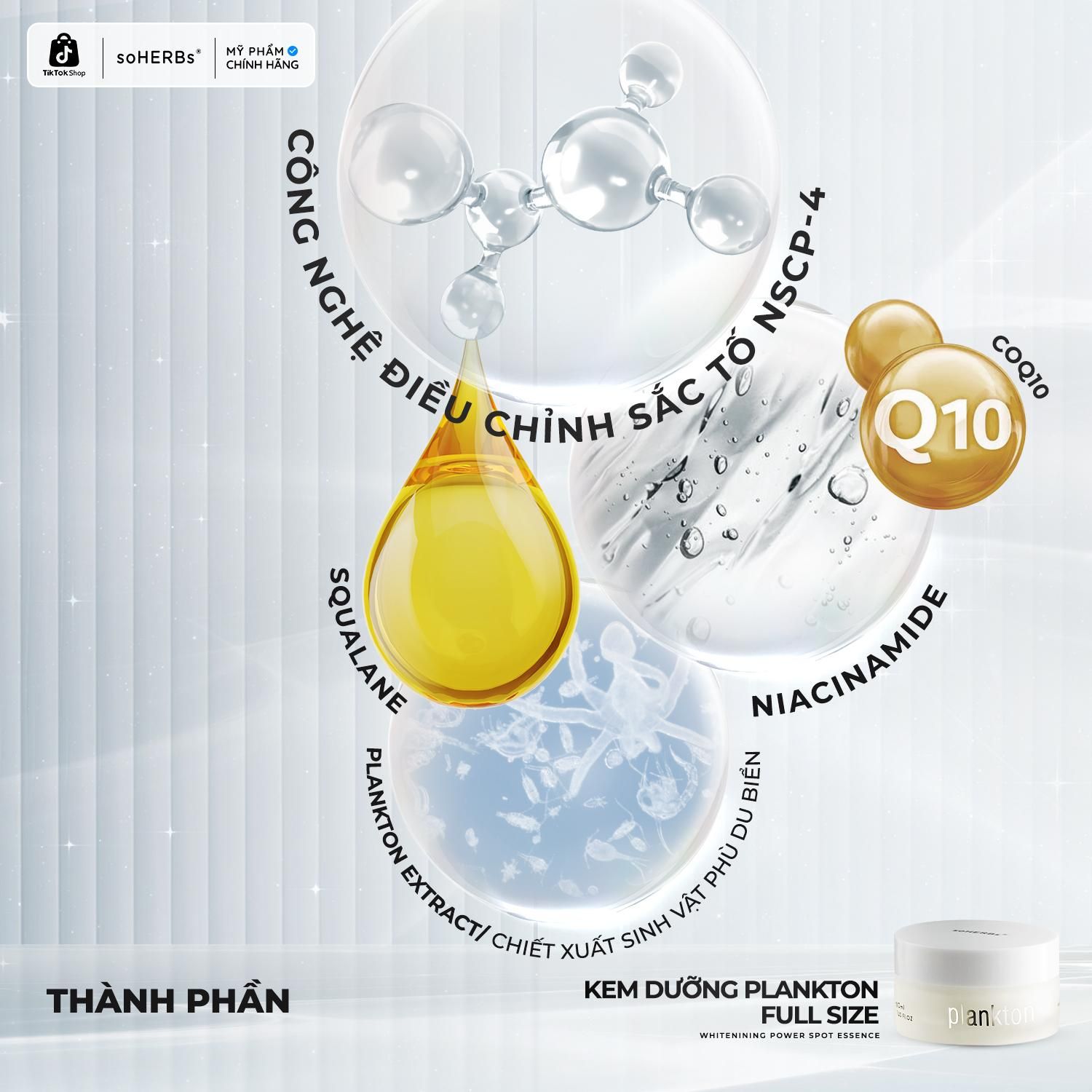  soHERBs - Kem Cream Plankton - Tặng Kèm Mask Ngẫu Nhiên Skincare Làm Đẹp Da 