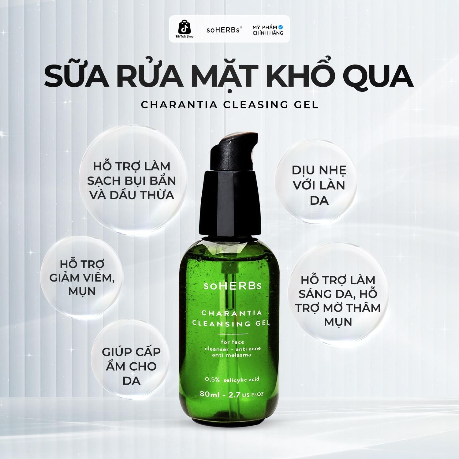  soHERBs - Combo Cao Khổ Qua + Sữa Rửa Mặt Khổ Qua + Serum Khổ Qua - Tặng Kèm 1 Tẩy Trang 100ml Skincare 