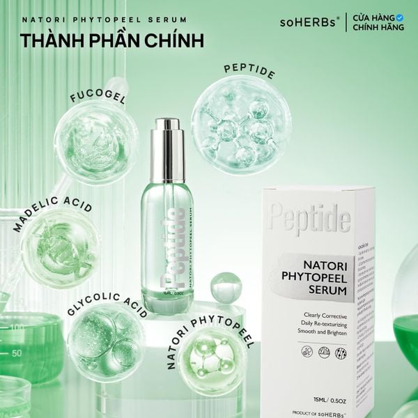  Tinh Chất Peel Da Sinh Học Dịu Nhẹ PEPTIDE NATORI PHYTOPEEL SERUM 15ml Skincare Women Làm Đẹp Da 