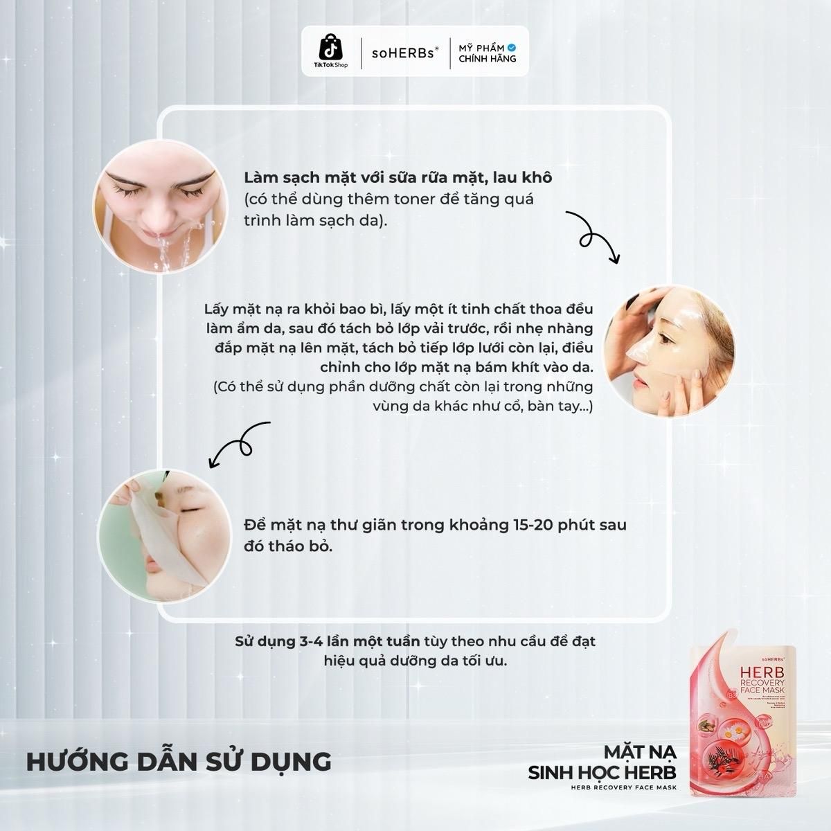  soHERBs - Mặt Nạ Thông Đỏ - Tặng 1 Gói Sữa Rửa Mặt Khổ Qua 