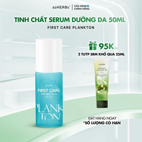  Serum PLANKTON FIRST CARE Anti-Aging Hỗ Trợ Dưỡng Da 20ml/50ml - Tặng Sữa Rửa Mặt Khổ Qua Nữ Skincare 