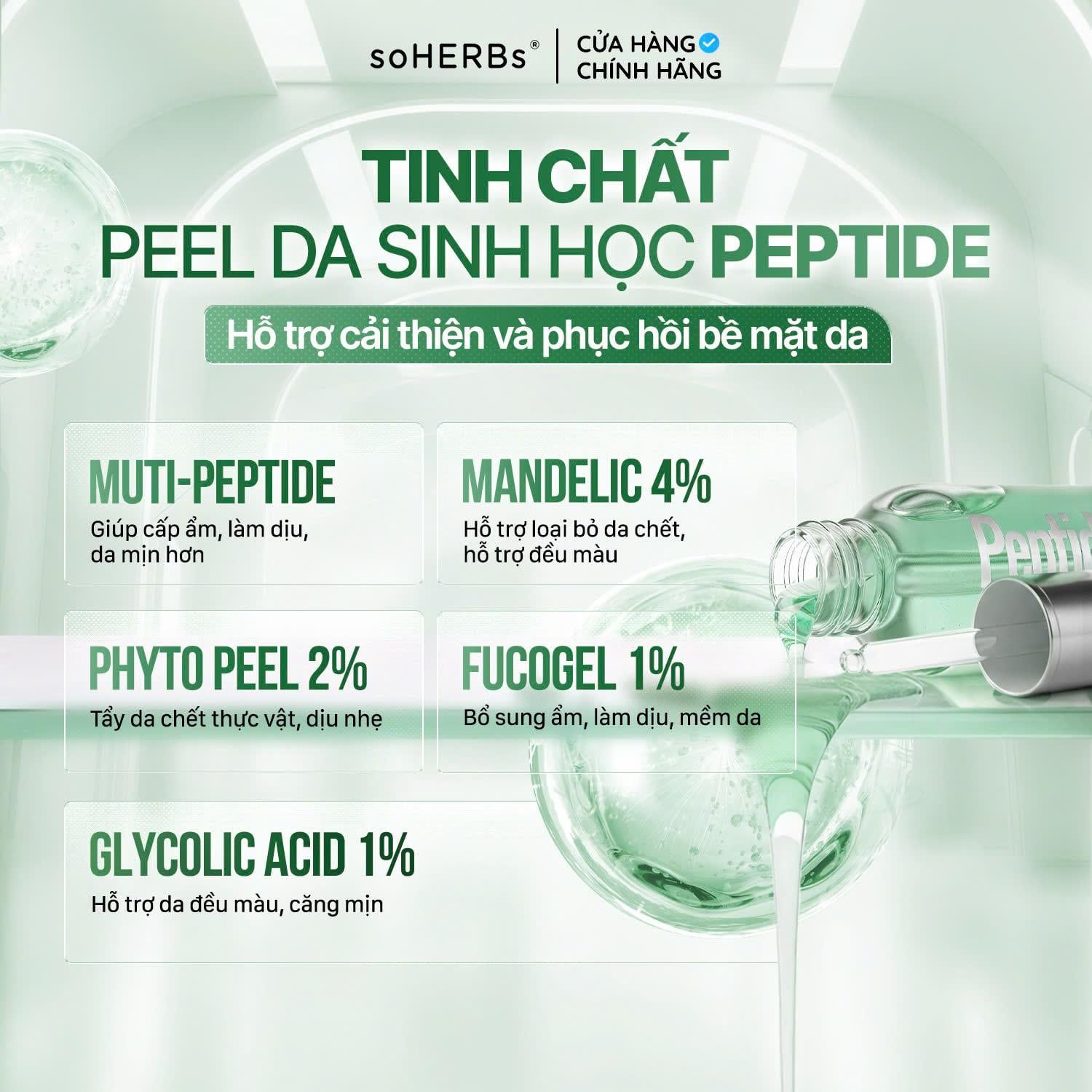  Tinh Chất Peel Da Sinh Học Dịu Nhẹ PEPTIDE NATORI PHYTOPEEL SERUM 15ml Skincare Women Làm Đẹp Da 
