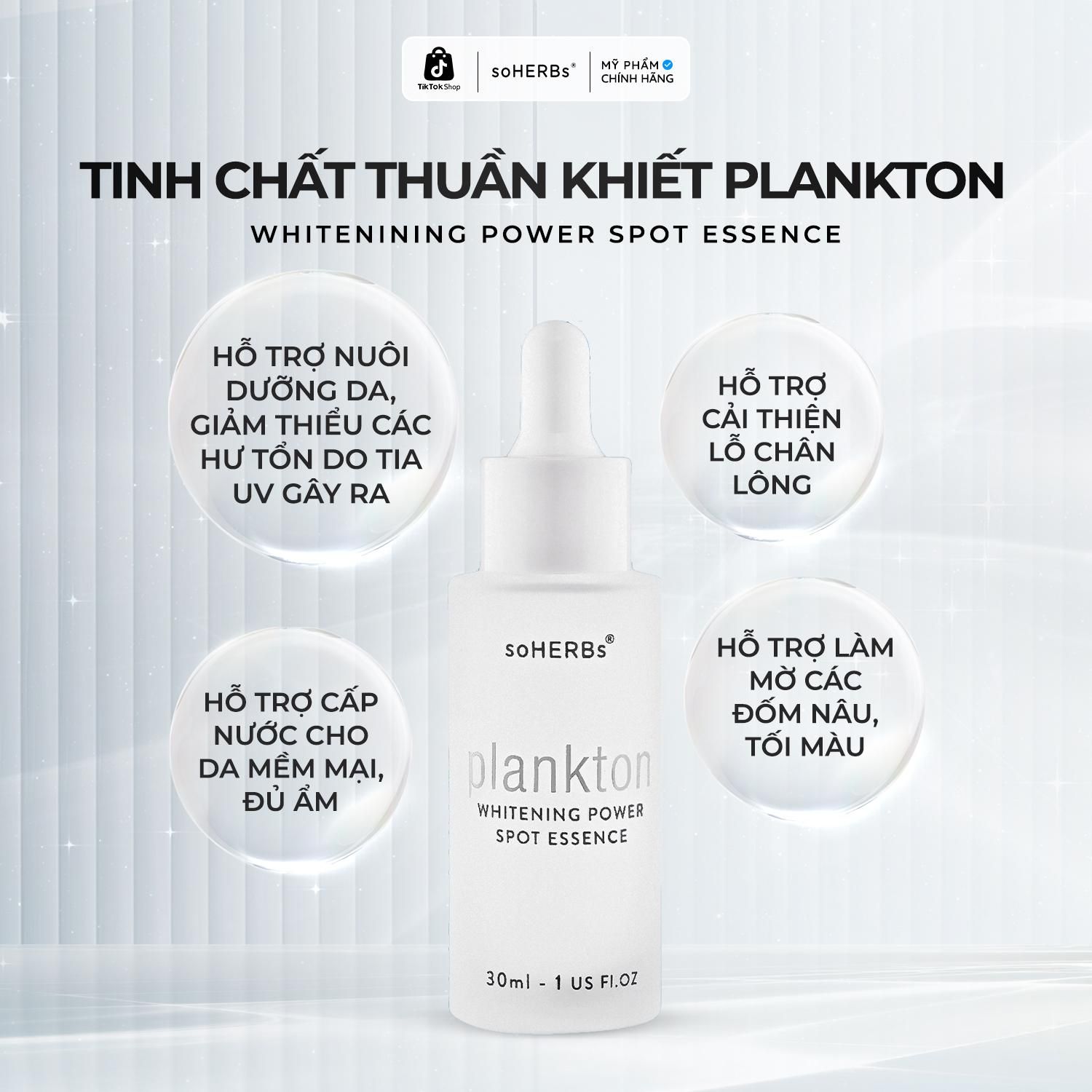  soHERBs - Combo Plankton Fullsize Bộ Chăm Sóc Da Mặt Dưỡng Sáng Làm Đều Màu Da Skincare Làm Đẹp Da 