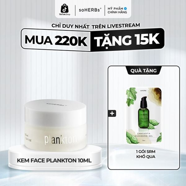  soHERBs - Kem Cream Plankton - Tặng Kèm Mask Ngẫu Nhiên Skincare Làm Đẹp Da 