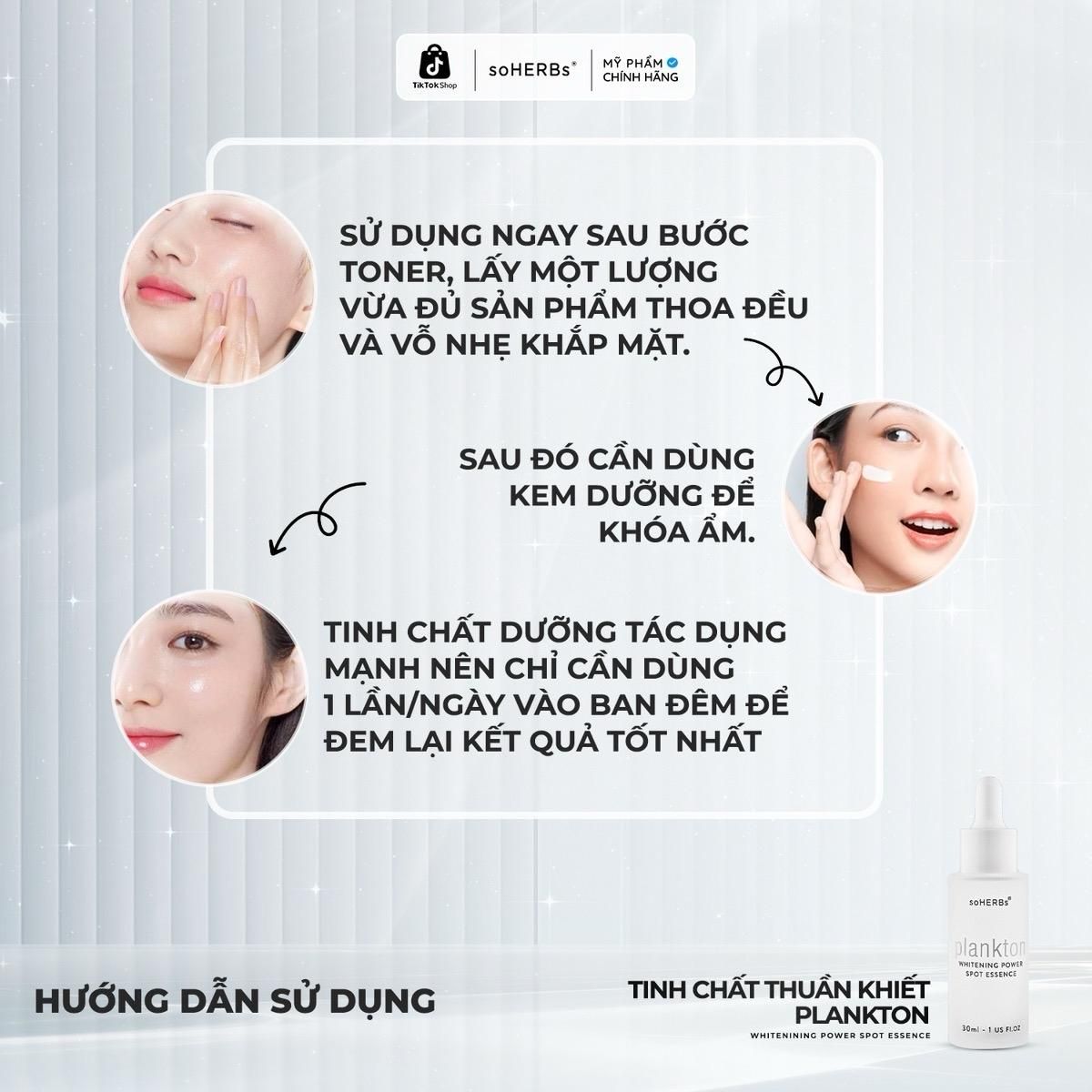  soHERBs - Tinh Chất Dưỡng Da PLANKTON  - Tặng Kèm Sữa Rửa Mặt Khổ Qua Dưỡng Ẩm Da Skincare Nữ 