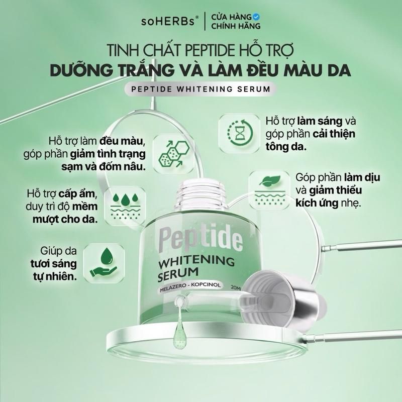  Combo Dưỡng Trắng PEPTIDE Soherbs Hỗ Trợ Dưỡng Sáng Da Đều Màu Da, Cấp Âm Cho Làn Da Mềm Mịn, Phục Hồi Da Skince Chăm Sóc Da Đẹp Đón Tết 
