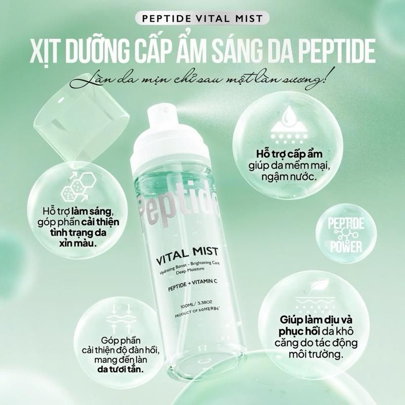  Combo Dưỡng Trắng PEPTIDE Soherbs Hỗ Trợ Dưỡng Sáng Da Đều Màu Da, Cấp Âm Cho Làn Da Mềm Mịn, Phục Hồi Da Skince Chăm Sóc Da Đẹp Đón Tết 