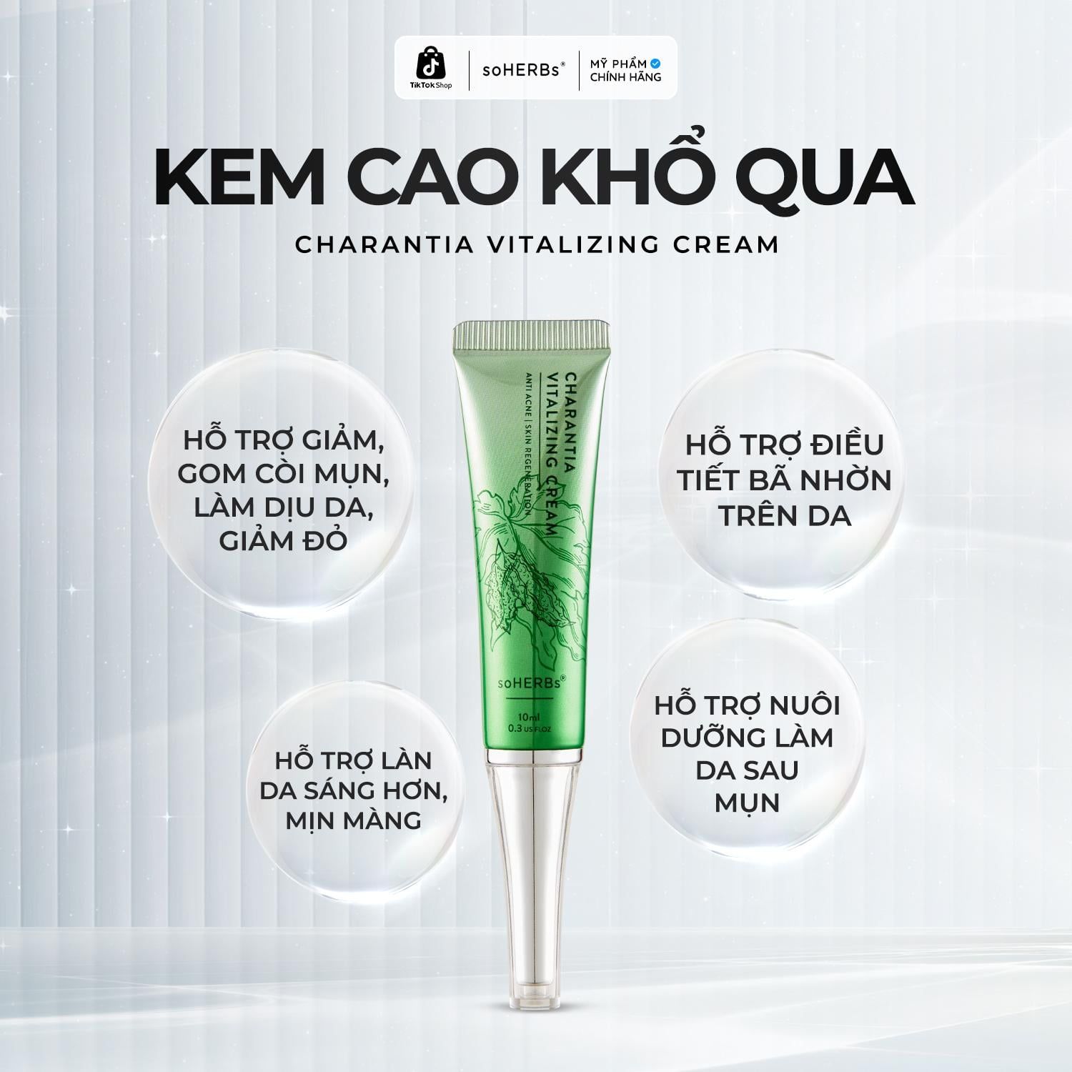  soHERBs - Combo Cao Khổ Qua + Sữa Rửa Mặt Khổ Qua - Tặng 1 Tuýp Sữa Rửa Mặt 