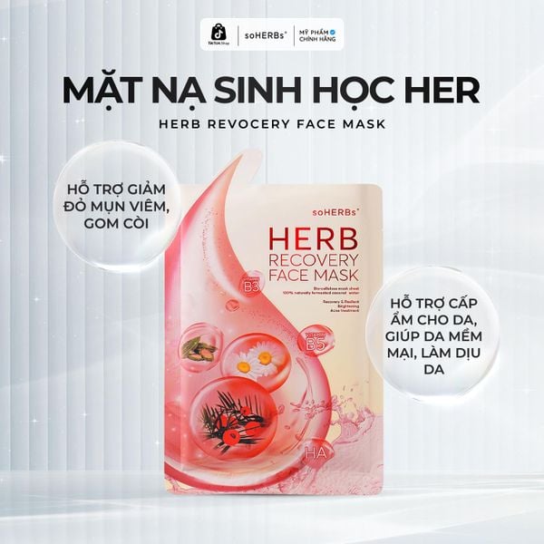  soHERBs - Mặt Nạ Thông Đỏ - Tặng 1 Gói Sữa Rửa Mặt Khổ Qua 