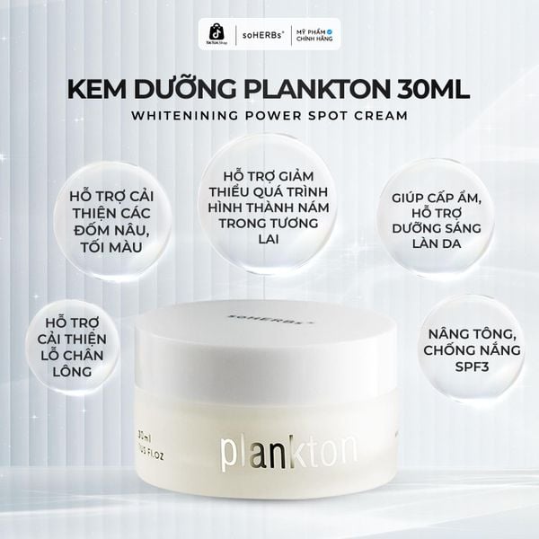  soHERBs - Combo Plankton Fullsize Bộ Chăm Sóc Da Mặt Dưỡng Sáng Làm Đều Màu Da Skincare Làm Đẹp Da 