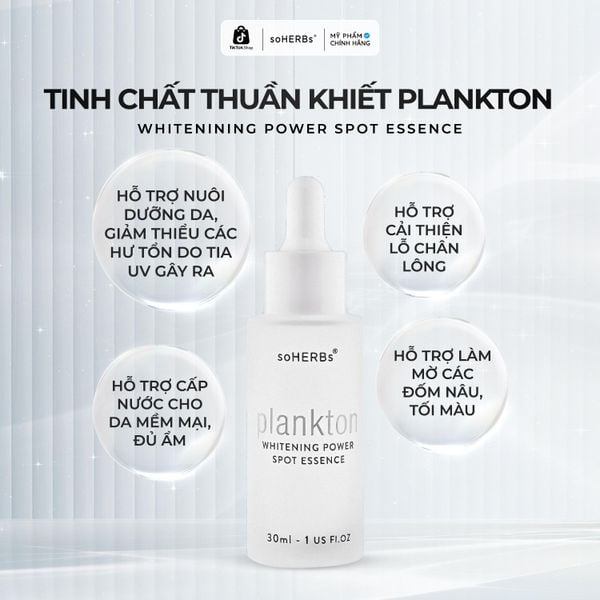  soHERBs - Tinh Chất Dưỡng Da PLANKTON  - Tặng Kèm Sữa Rửa Mặt Khổ Qua Dưỡng Ẩm Da Skincare Nữ 