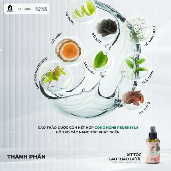  soHERBs - Xịt Tóc Cao Thảo Dược - Tặng Combo Gội Xả Mini Cao Thảo Dược 