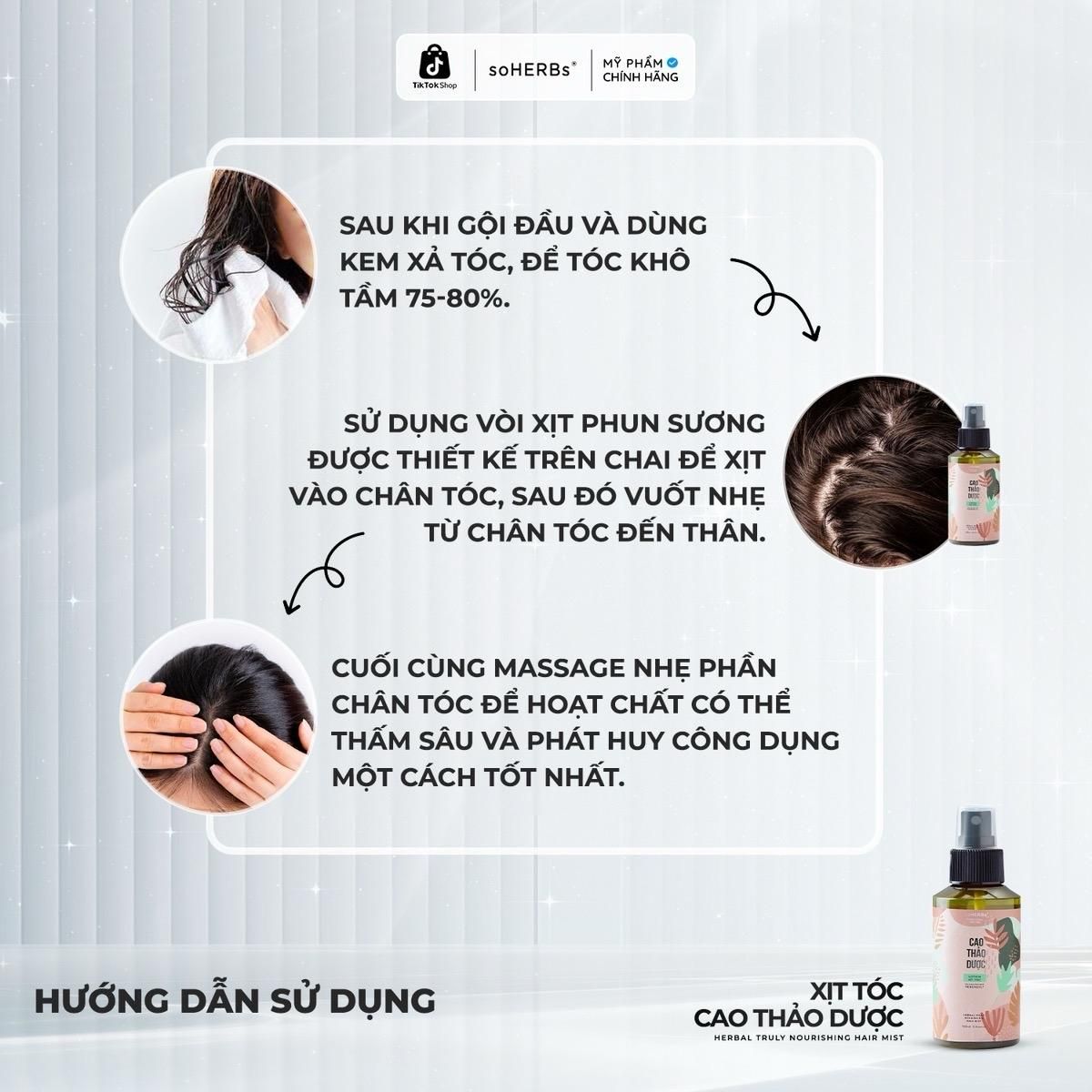  soHERBs - Xịt Tóc Cao Thảo Dược - Tặng Combo Gội Xả Mini Cao Thảo Dược 