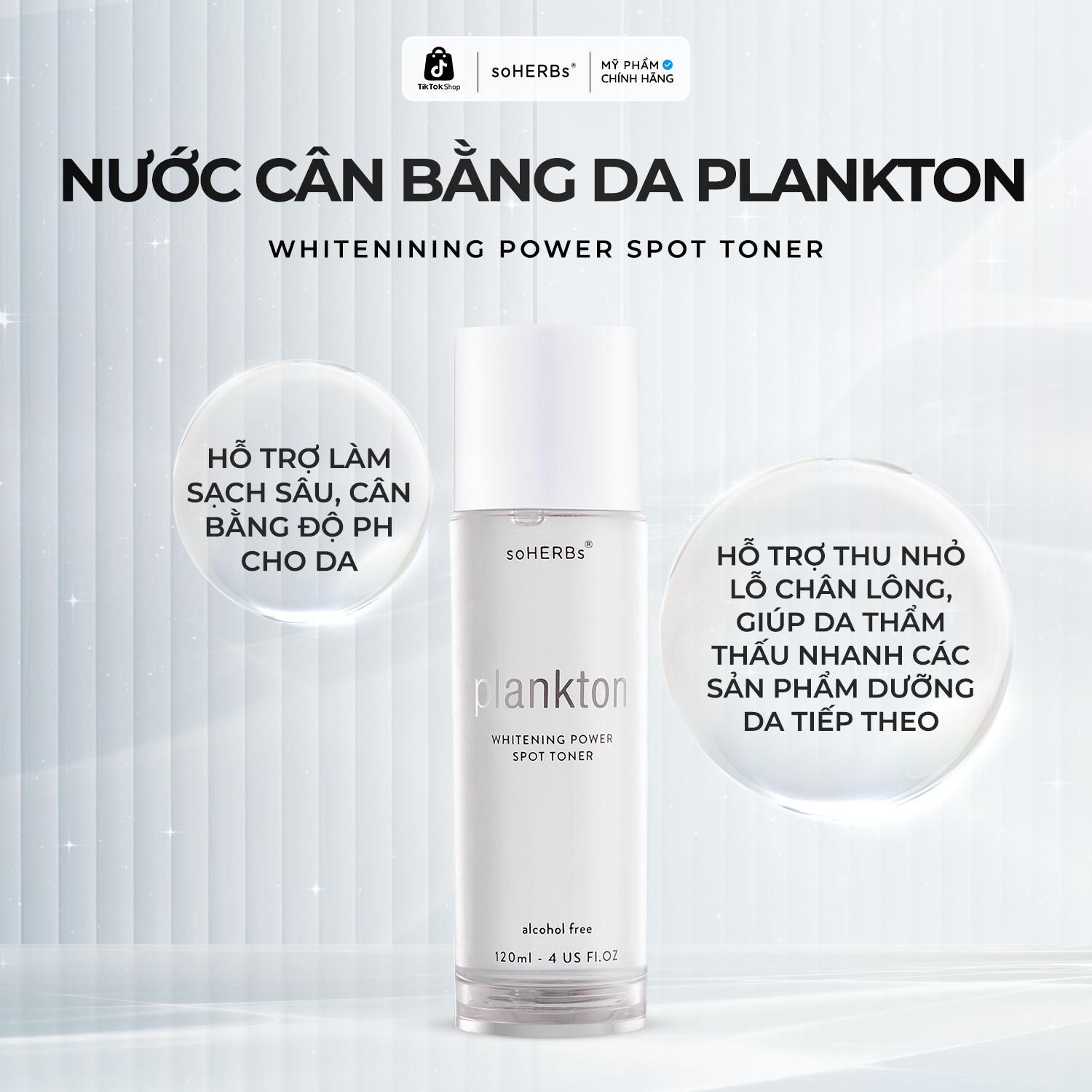  soHERBs - Combo Plankton Fullsize Bộ Chăm Sóc Da Mặt Dưỡng Sáng Làm Đều Màu Da Skincare Làm Đẹp Da 