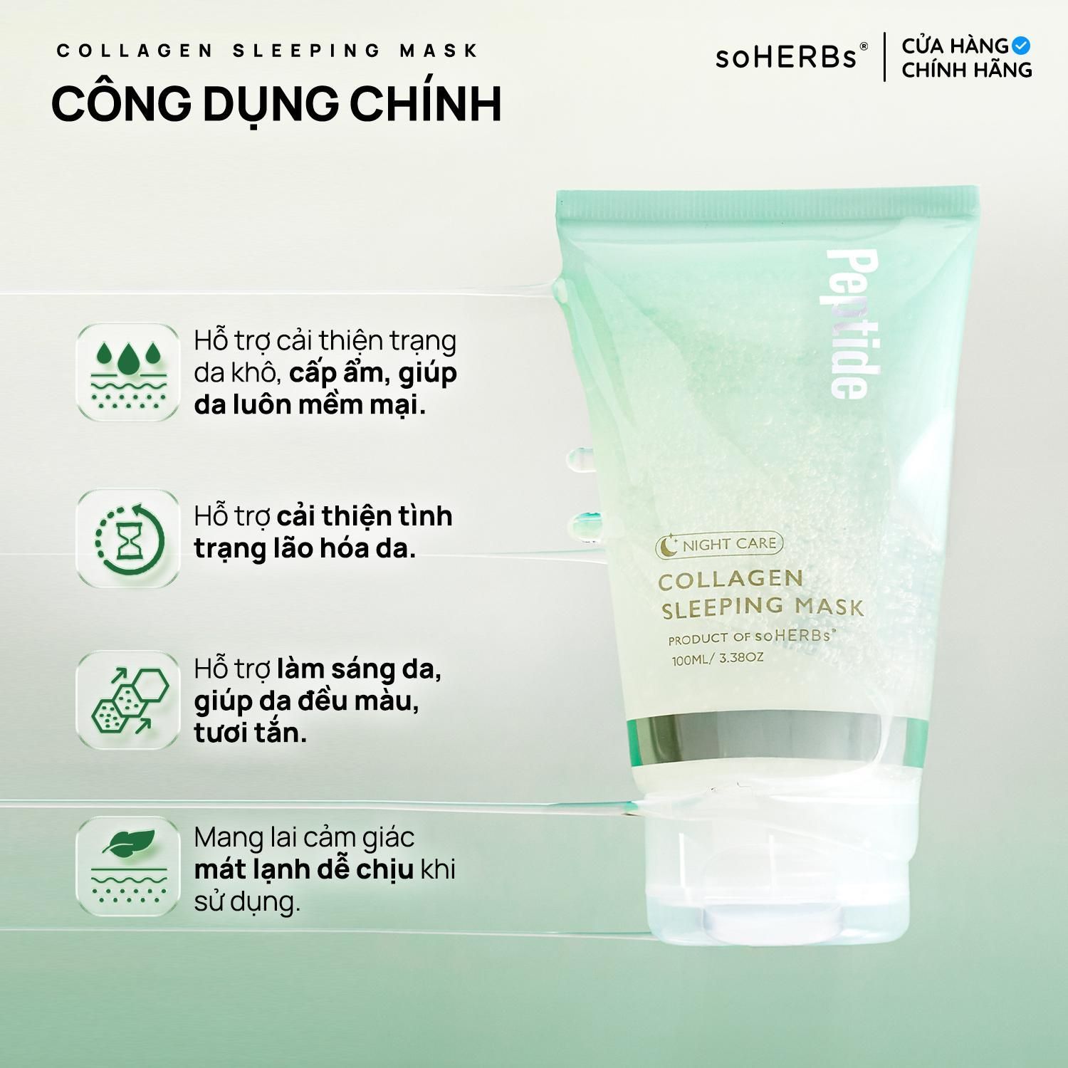  Combo Dưỡng Trắng PEPTIDE Soherbs Hỗ Trợ Dưỡng Sáng Da Đều Màu Da, Cấp Âm Cho Làn Da Mềm Mịn, Phục Hồi Da Skince Chăm Sóc Da Đẹp Đón Tết 