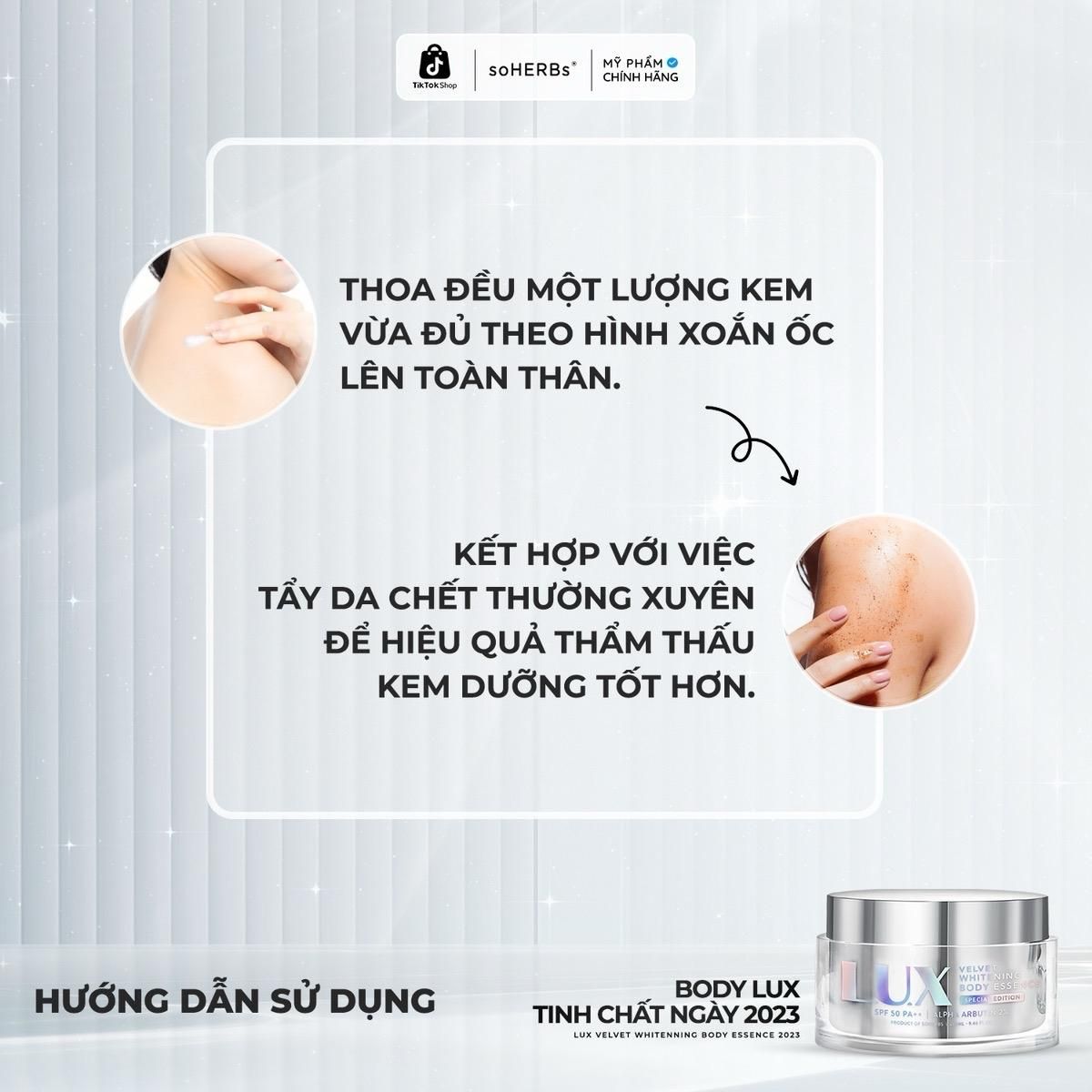  Kem LUX Tinh Chất Ngày soHERBs 2023 Hũ 280ml [Quà Tặng: 1 Gói Scrub Bất Kì] Hỗ Trợ Dưỡng Sáng Chăm Sóc Da Nữ 