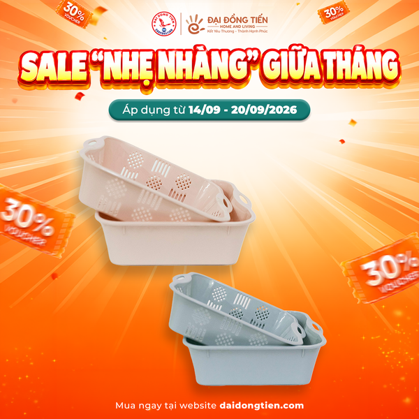  [FLASH SALE] Combo 2 Bộ Thau Rổ Vuông Lớn 
