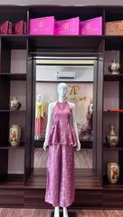 Bộ yếm hai dây tím hồng