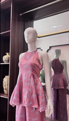 Bộ yếm hai dây tím hồng