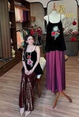 Áo Hai Dây Thêu Hoa