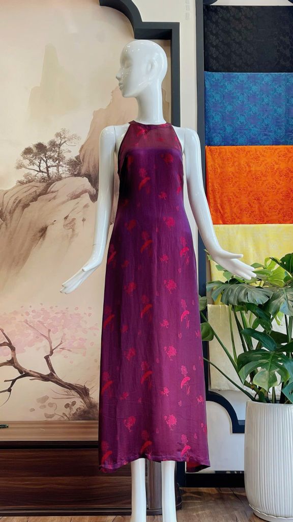 Đầm lụa sát nách Đỏ