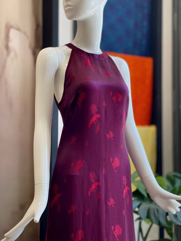 Đầm lụa sát nách Đỏ