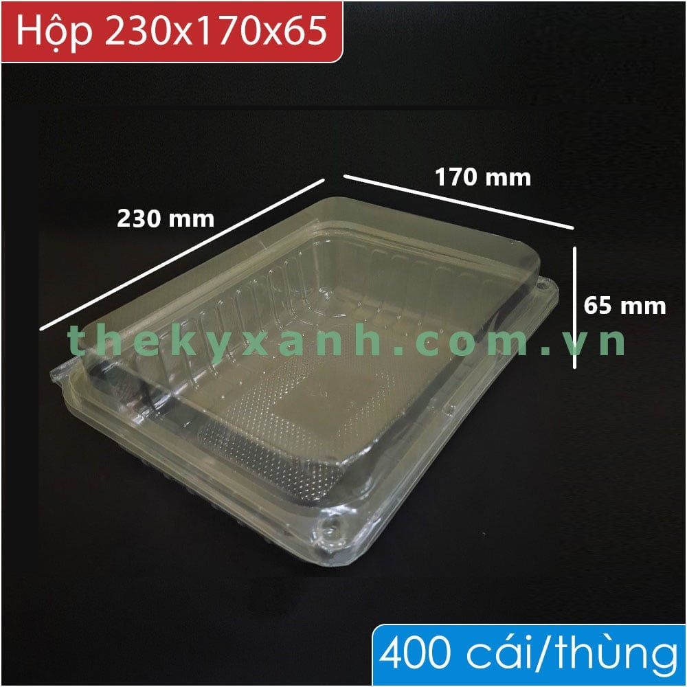  Hộp 1kg (230 x 170 x 65) PET Trong 
