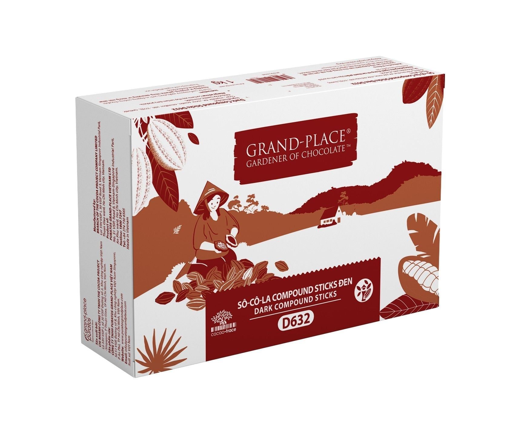  Socola Que Thanh Đen Grand Place D632 - 1kg 