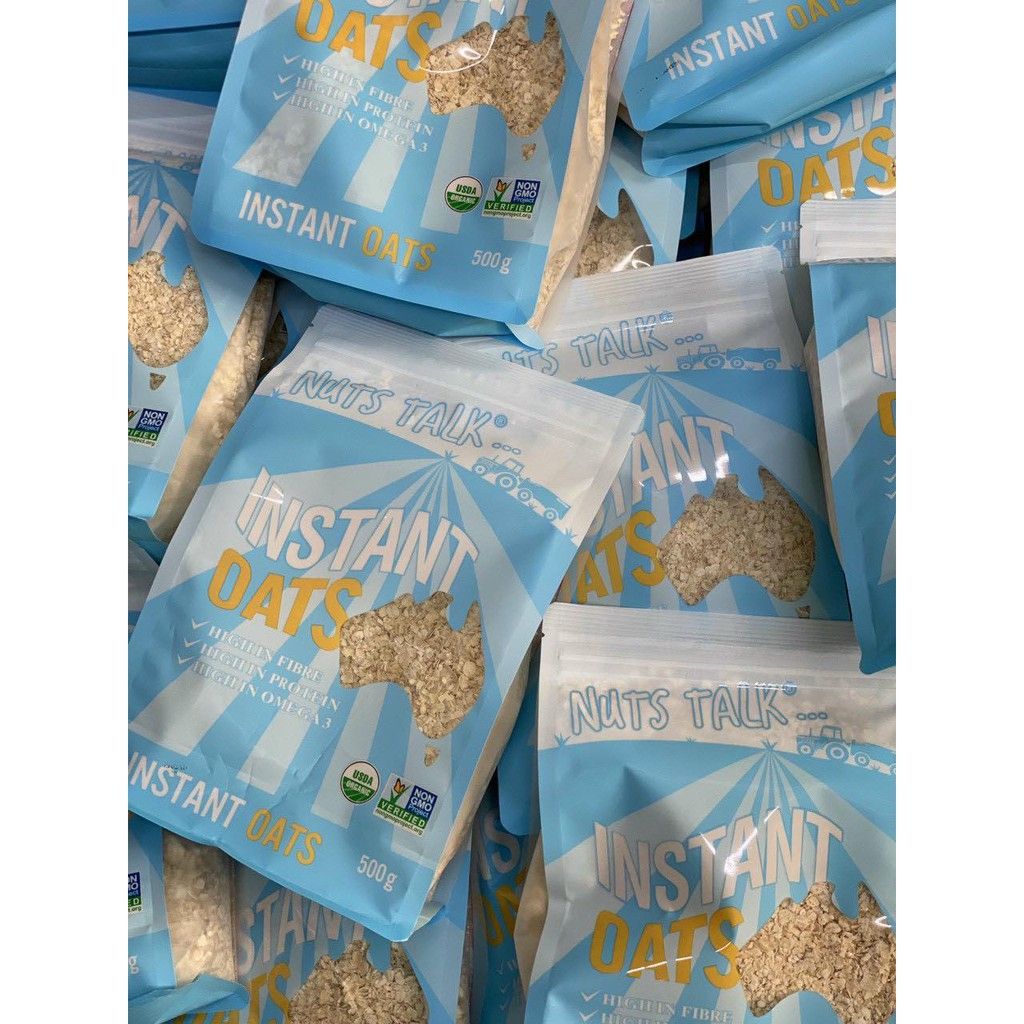  Yến mạch túi màu xanh cánh mỏng Nutstalk 500g 
