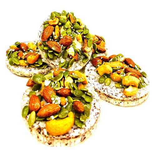  Bánh gạo lứt tròn mix hạt 500g - Thùng 20 xách 
