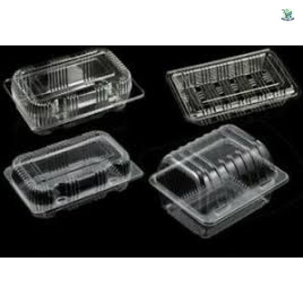  Hộp chữ nhật 750ml PET Trong + Nắp PET Trong Đục lỗ (Sọc nhỏ) 