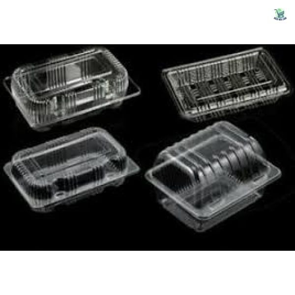  Hộp chữ nhật 500ml PET Trong + Nắp PET Trong Không đục lỗ (Sọc nhỏ) 