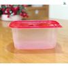  Hộp chữ nhật 34OZ (1000ml) PP Trong + Nắp PP Đỏ 