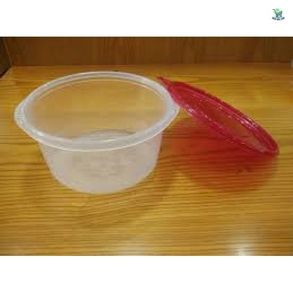  Hộp tròn 48OZ (1420ml) PP Trong + Nắp PP Đỏ 