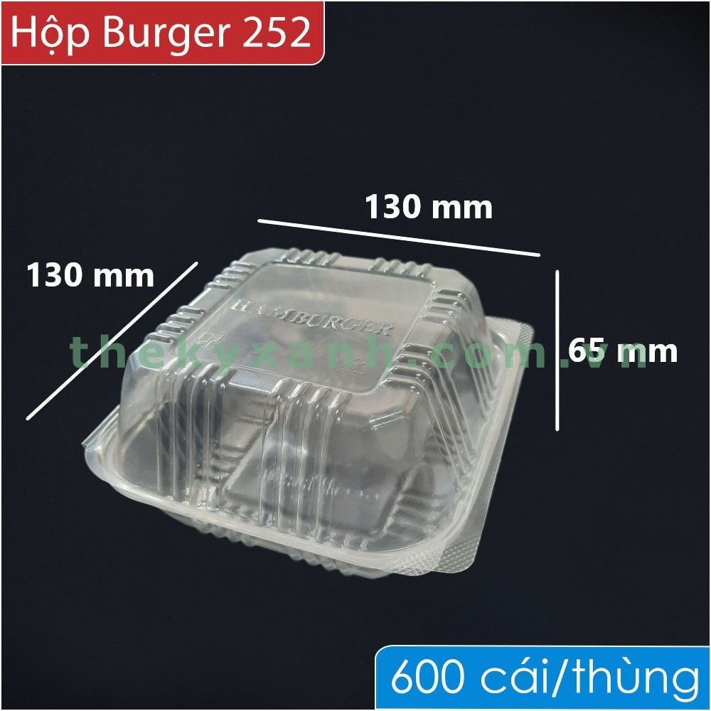  Hộp 252 Hamburger PP Trong 
