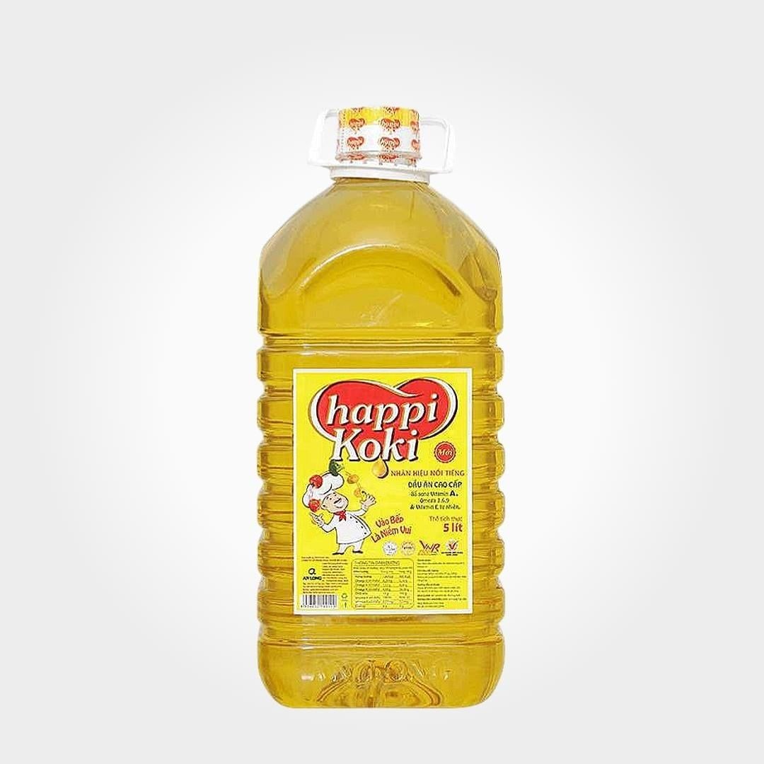  Dầu Ăn Happi Koki 5L Nguyên Chất, Tốt Cho Tim Mạch Gia Đình 