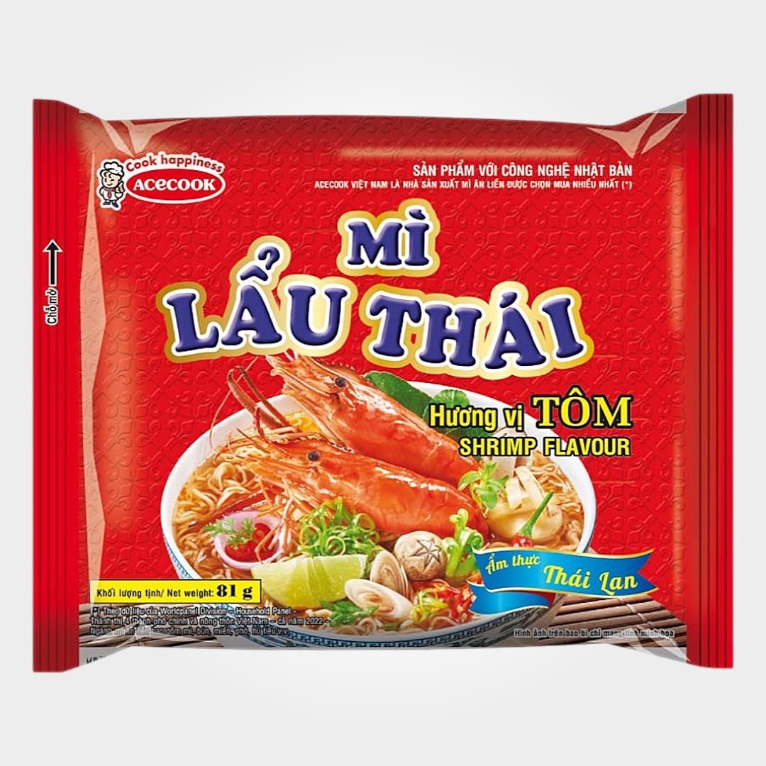  Mì Lẩu Thái Acecook Thùng 30 Gói 81g Tôm Chua Cay Ngon 