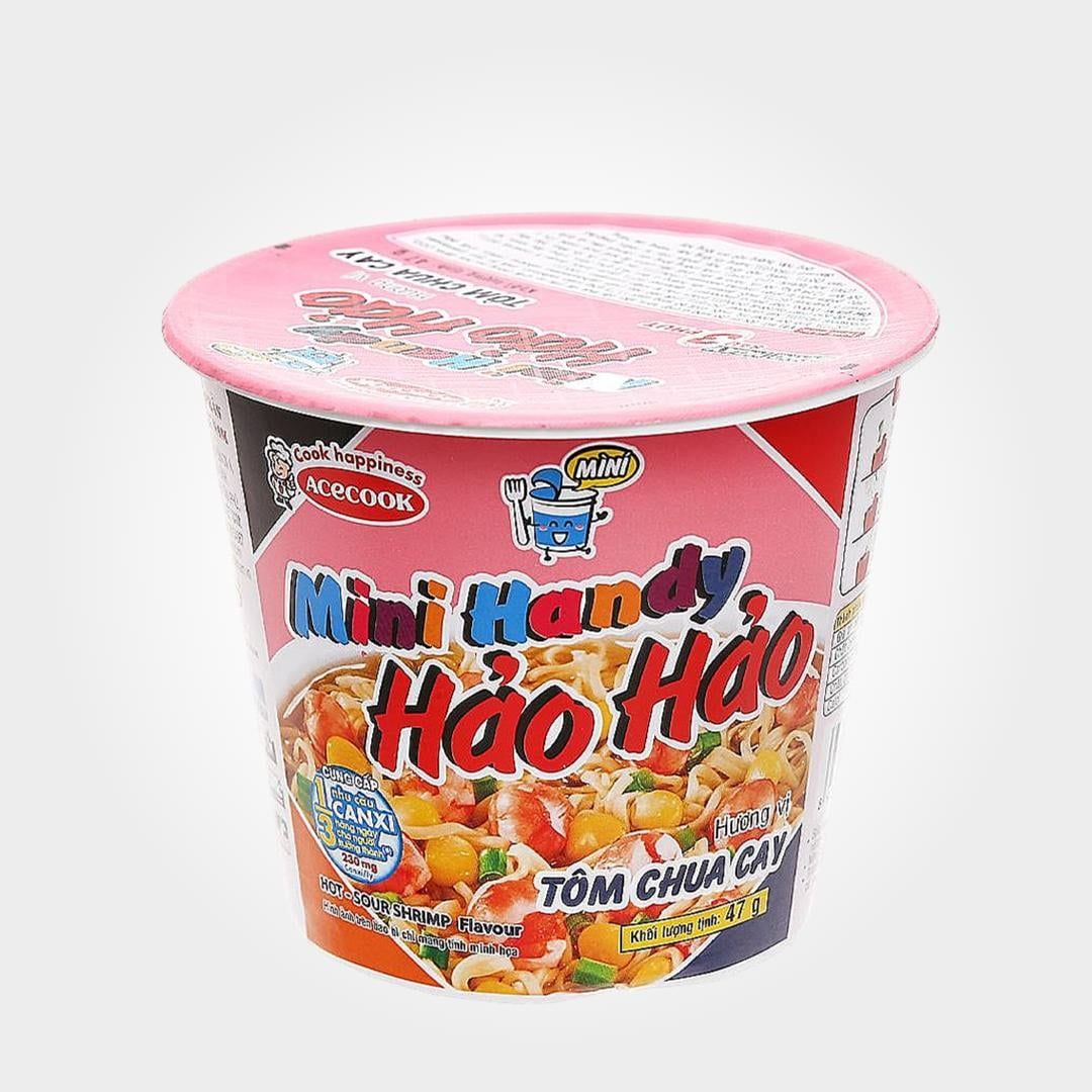  Mì Ly Mini Handy Hảo Hảo Tôm Chua Cay Thùng 12 Ly 55g Dai Ngon 